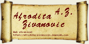 Afrodita Živanović vizit kartica